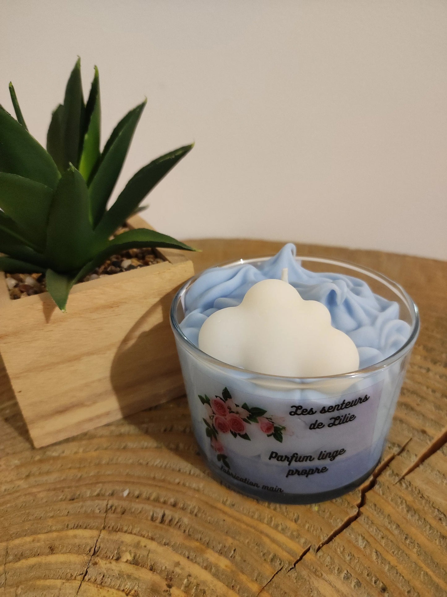 Bougie gourmande Linge Frais-Cire Naturelle & Parfum de Grasse - Les Senteurs de Lilie