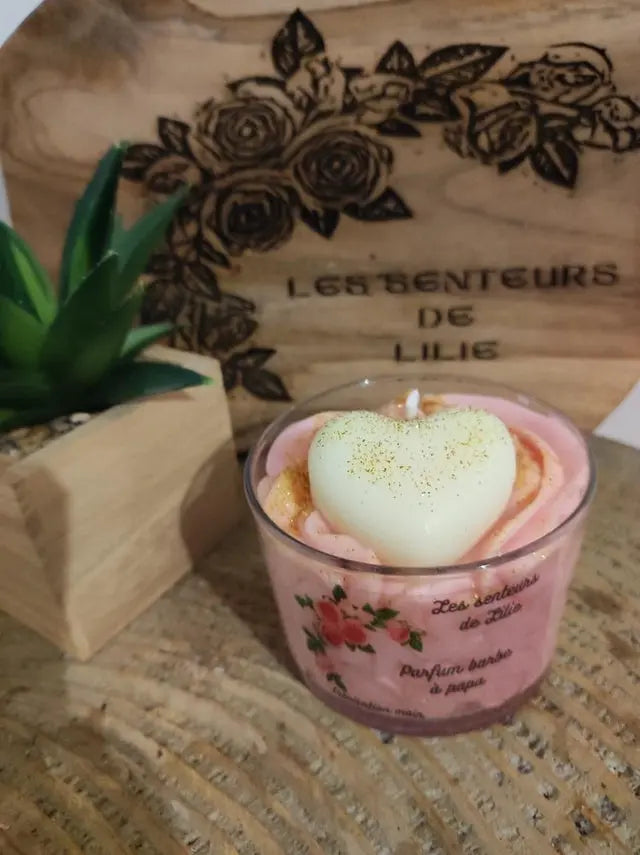 Bougie gourmande Barbe à Papa-Cire Naturelle & Parfum de Grasse - Les Senteurs de Lilie