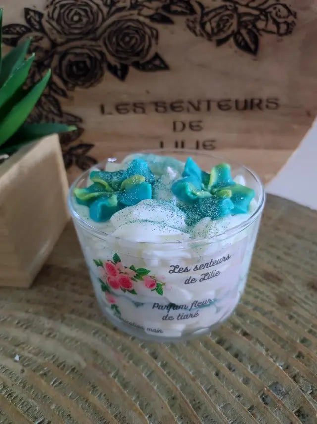 Bougie gourmande Fleur De Tiaré-Cire Naturelle & Parfum de Grasse - Les Senteurs de Lilie
