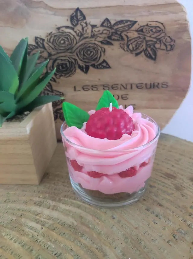 Bougie gourmande Framboise-Cire Naturelle & Parfum de Grasse - Les Senteurs de Lilie