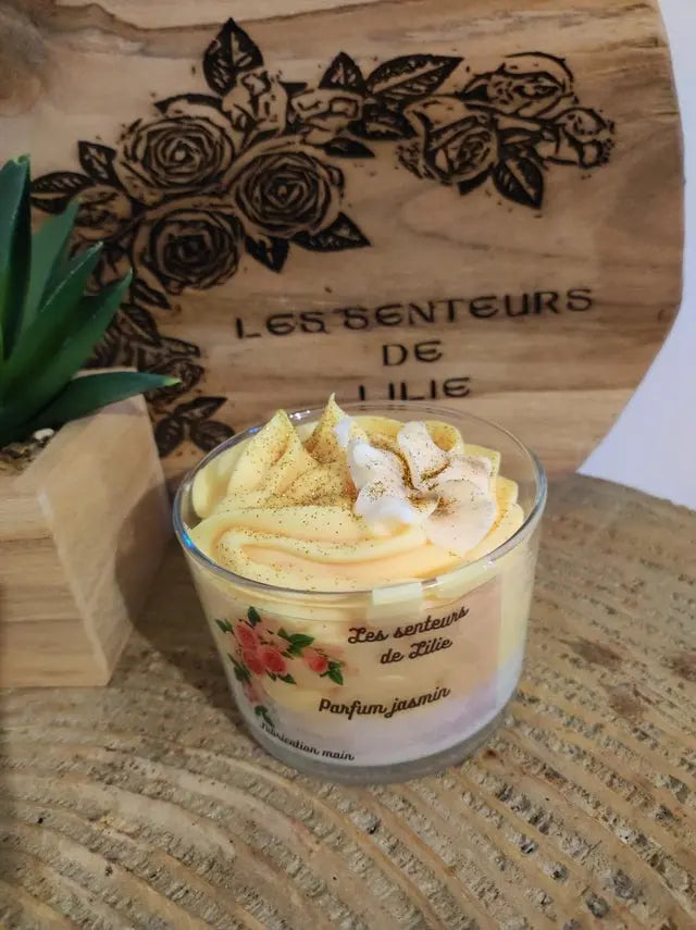 Bougie gourmande Jasmin-Cire Naturelle & Parfum de Grasse - Les Senteurs de Lilie