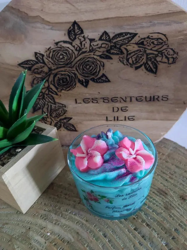 Bougie gourmande Monoï Passion-Cire Naturelle & Parfum de Grasse - Les Senteurs de Lilie