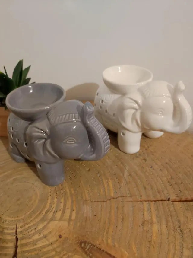 Brûle-Parfum Eléphant en Céramique – Diffuseur Élégant pour Cires et Huiles Essentielles - Les Senteurs de Lilie