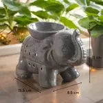 Brûle-Parfum Eléphant en Céramique – Diffuseur Élégant pour Cires et Huiles Essentielles - Les Senteurs de Lilie