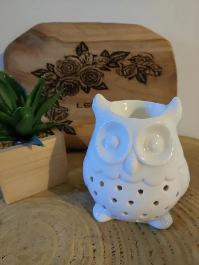 Brûle-Parfum Hibou en Céramique – Diffuseur Élégant pour Cires et Huiles Essentielles - Les Senteurs de Lilie