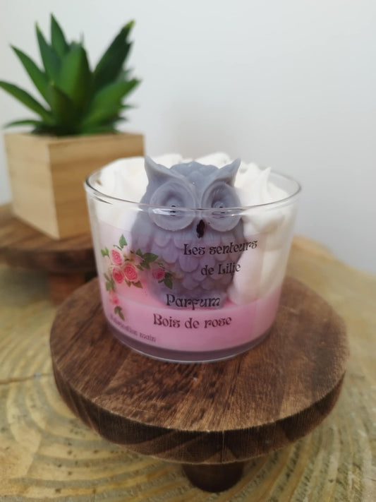 Bougie gourmande Bois de Rose-Cire Naturelle & Parfum de Grasse Les Senteurs de Lilie