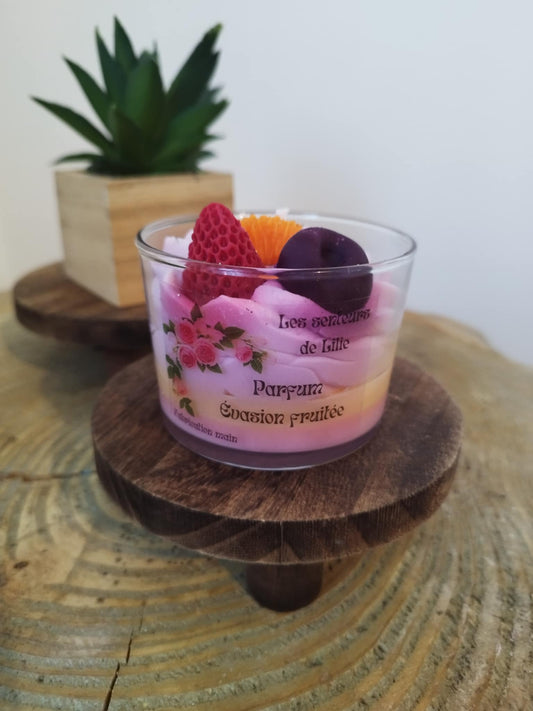 Bougie gourmande Evasion Fruitée-Cire Naturelle & Parfum de Grasse - Les Senteurs de Lilie