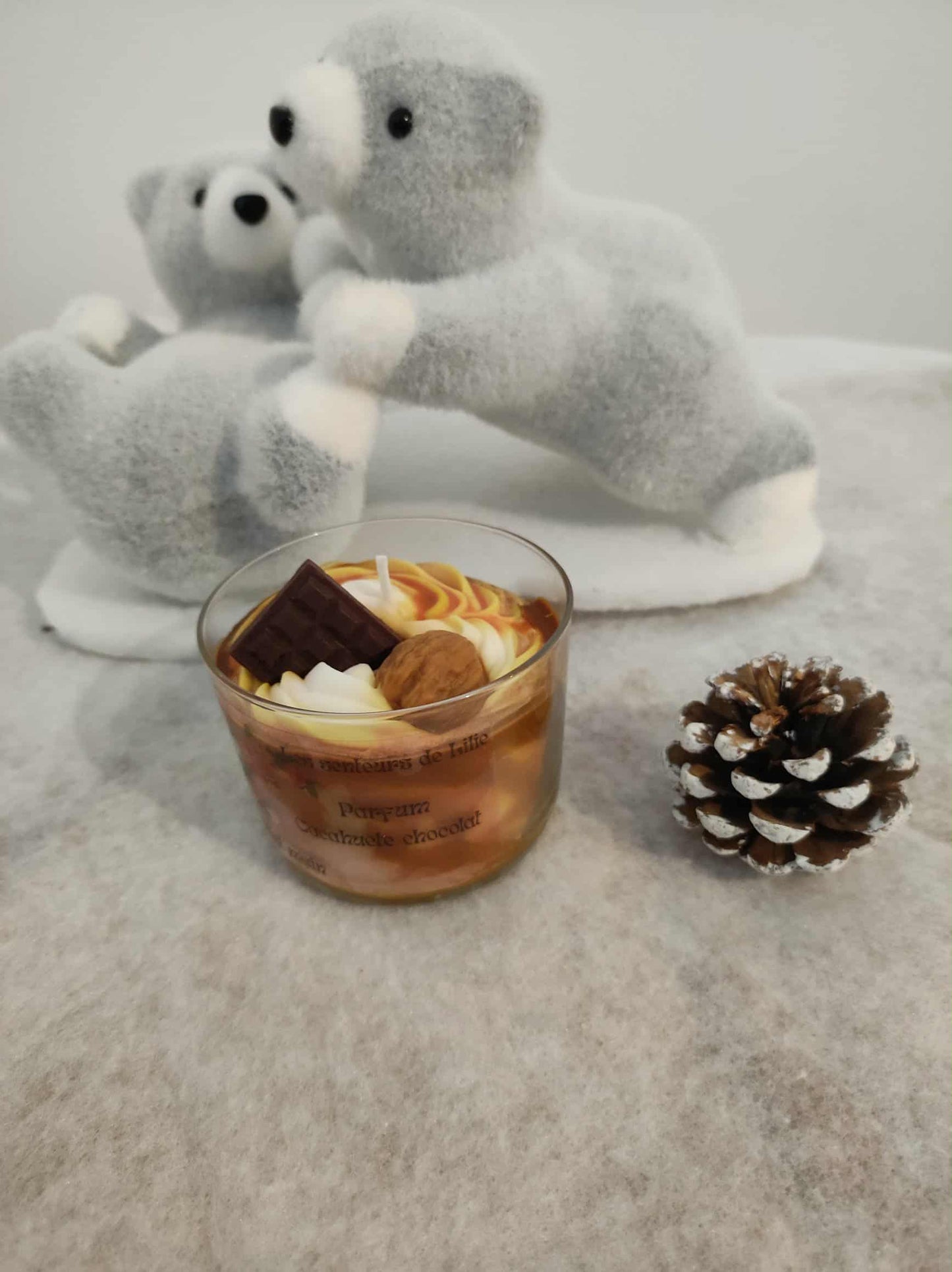 Bougie gourmande Cacahuète et Chocolat-Cire Naturelle & Parfum de Grasse